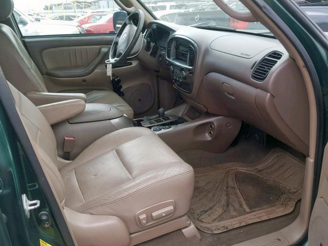 5TDBT48A53S168304 - 2003 TOYOTA SEQUOIA LI GREEN photo 5