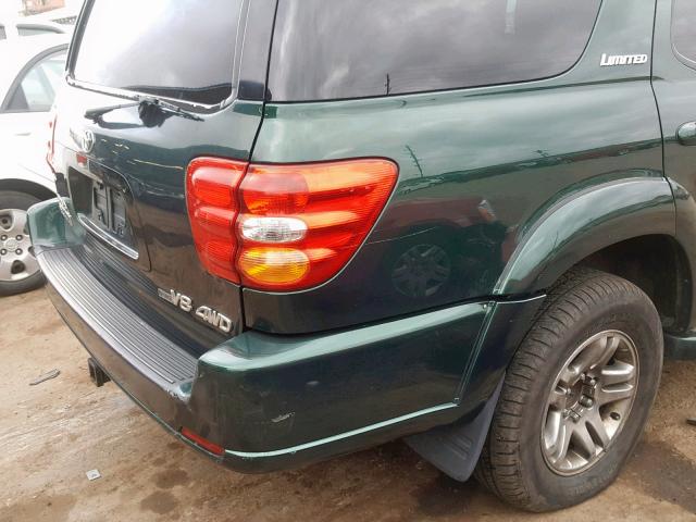 5TDBT48A53S168304 - 2003 TOYOTA SEQUOIA LI GREEN photo 9