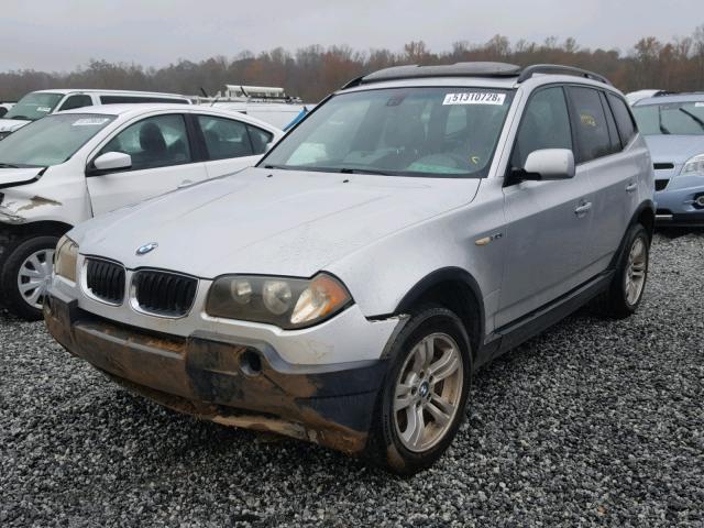 WBXPA93424WA64399 - 2004 BMW X3 3.0I SILVER photo 2