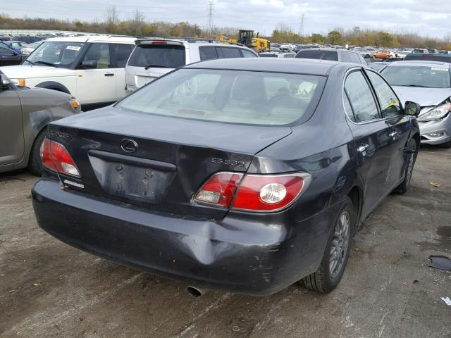 JTHBA30G145043306 - 2004 LEXUS ES 330 GRAY photo 4