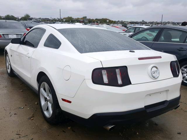 1ZVBP8CH7A5181717 - 2010 FORD MUSTANG GT WHITE photo 3