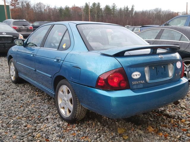 3N1AB51D54L730690 - 2004 NISSAN SENTRA SE- BLUE photo 3