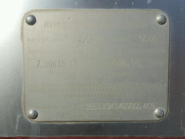 1EE1V3434G9305469 - 1986 AVIO TRVL TRAIL WHITE photo 10