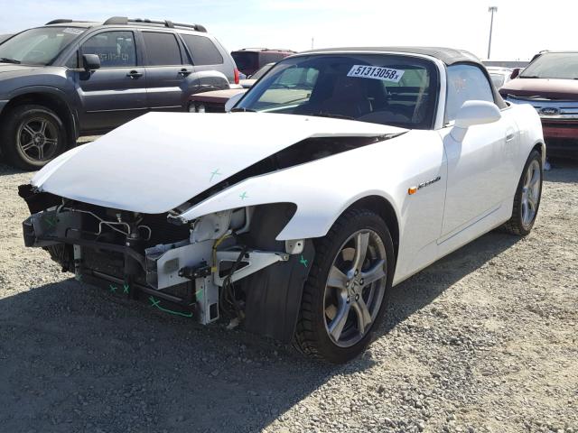 JHMAP21478S001657 - 2008 HONDA S2000 WHITE photo 2