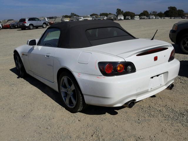 JHMAP21478S001657 - 2008 HONDA S2000 WHITE photo 3