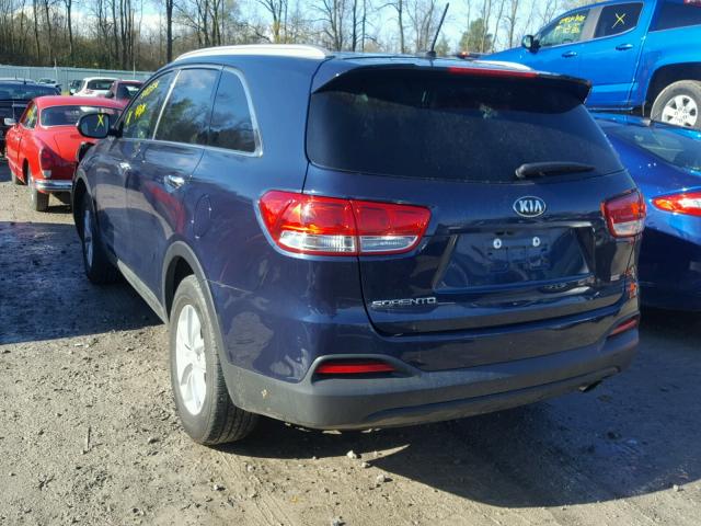 5XYPG4A37HG214810 - 2017 KIA SORENTO LX BLUE photo 3