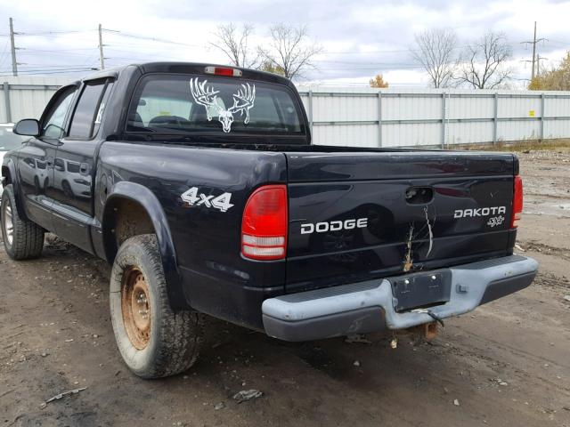 1D7HG38X03S230170 - 2003 DODGE DAKOTA QUA BLACK photo 3