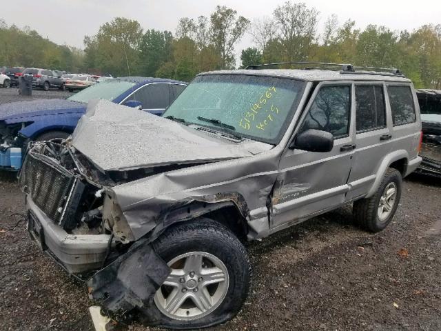 1J4FF58SX1L552160 - 2001 JEEP CHEROKEE C GRAY photo 2