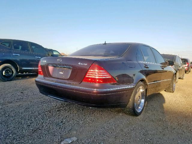 WDBNG83J43A337501 - 2003 MERCEDES-BENZ S 430 4MAT PURPLE photo 4