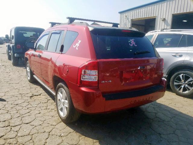 1J8FF47W87D170192 - 2007 JEEP COMPASS RED photo 3