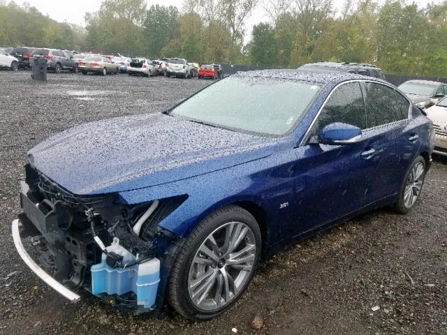 JN1EV7AR4JM436263 - 2018 INFINITI Q50 LUXE BLUE photo 2