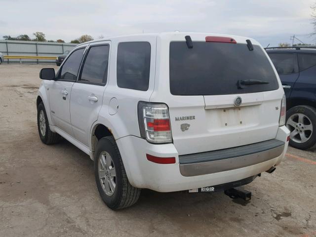 4M2CU81178KJ05264 - 2008 MERCURY MARINER WHITE photo 3