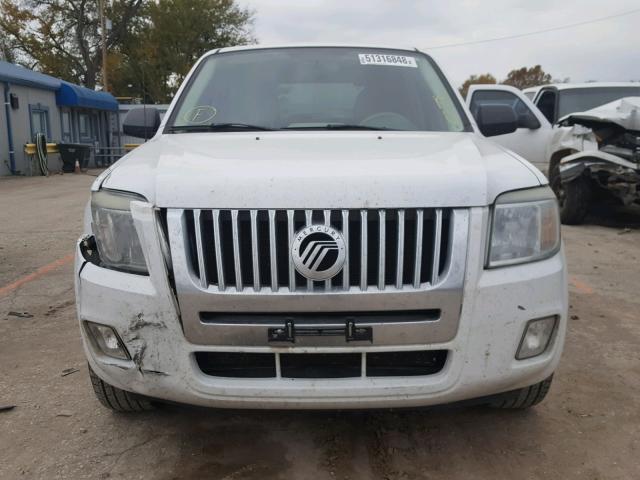 4M2CU81178KJ05264 - 2008 MERCURY MARINER WHITE photo 9