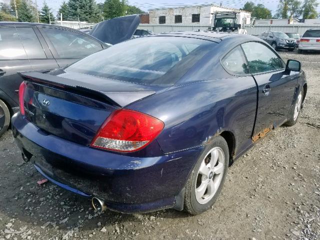 KMHHM65DX6U193048 - 2006 HYUNDAI TIBURON GS BLUE photo 4