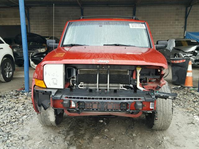 1J8HH58NX6C145734 - 2006 JEEP COMMANDER BURGUNDY photo 9