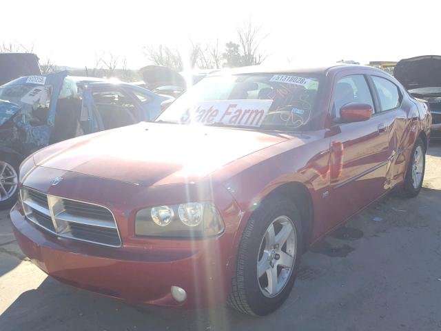 2B3CA3CV9AH250631 - 2010 DODGE CHARGER SX MAROON photo 2