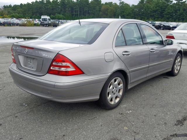 WDBRF92H46F794342 - 2006 MERCEDES-BENZ C 280 4MAT GRAY photo 4