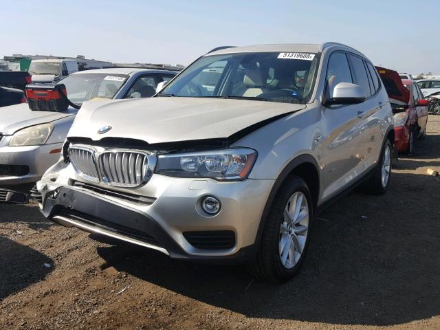 5UXWX9C55F0D52244 - 2015 BMW X3 XDRIVE2 SILVER photo 2