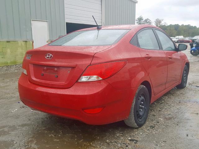 KMHCT4AE1GU106154 - 2016 HYUNDAI ACCENT SE RED photo 4