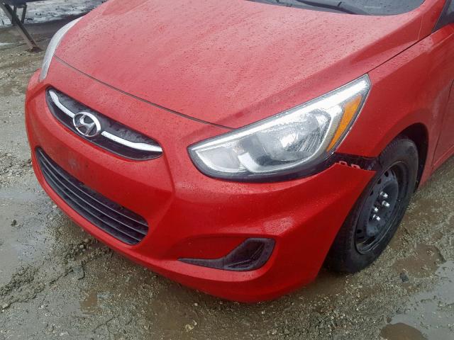 KMHCT4AE1GU106154 - 2016 HYUNDAI ACCENT SE RED photo 9