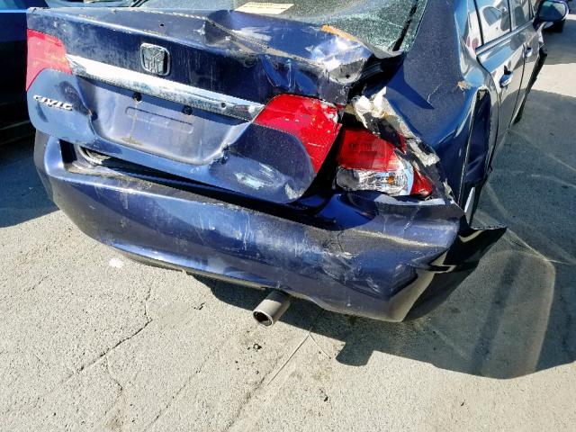 19XFA1F61AE001000 - 2010 HONDA CIVIC LX-S BLUE photo 9