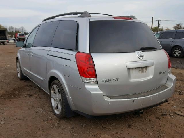 5N1BV28U94N368629 - 2004 NISSAN QUEST S SILVER photo 3