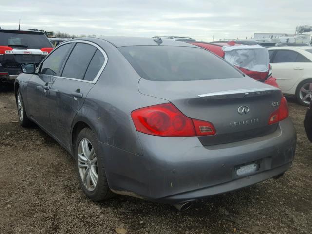 JN1CV6AR4DM751599 - 2013 INFINITI G37 GRAY photo 3