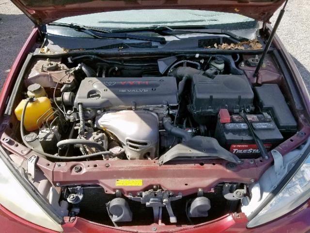 JTDBE30K520077074 - 2002 TOYOTA CAMRY LE RED photo 7