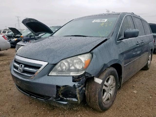 5FNRL38606B418349 - 2006 HONDA ODYSSEY EX BLUE photo 2