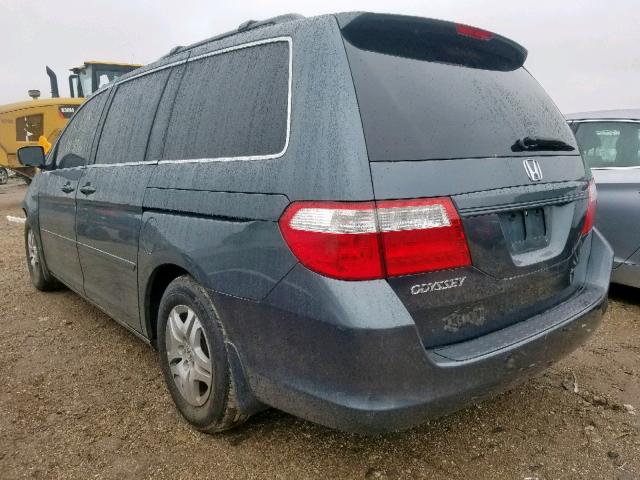 5FNRL38606B418349 - 2006 HONDA ODYSSEY EX BLUE photo 3