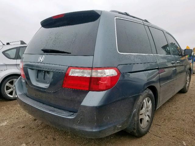 5FNRL38606B418349 - 2006 HONDA ODYSSEY EX BLUE photo 4