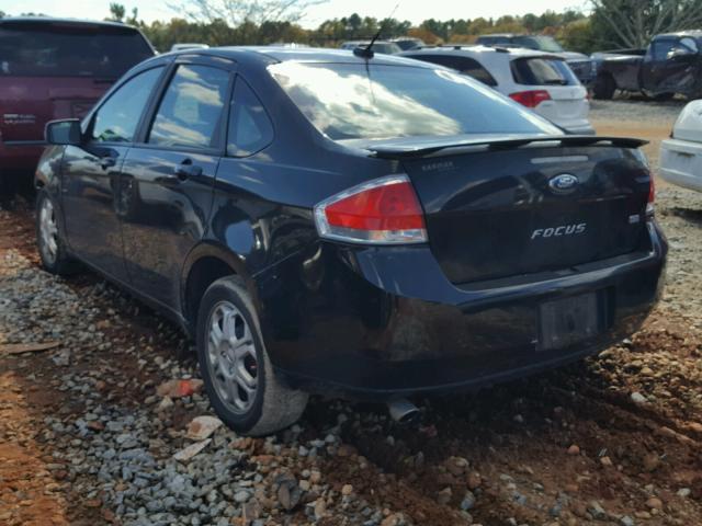 1FAHP36N69W260129 - 2009 FORD FOCUS SES BLACK photo 3