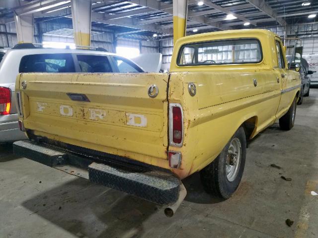 F25YRE34501 - 1969 FORD F 250 YELLOW photo 4