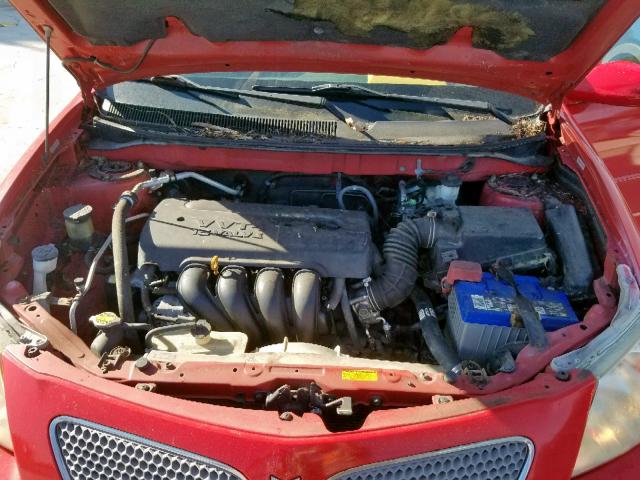 5Y2SL63875Z430521 - 2005 PONTIAC VIBE RED photo 7