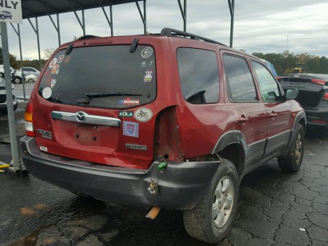 4F2CZ06133KM24011 - 2003 MAZDA TRIBUTE ES RED photo 4