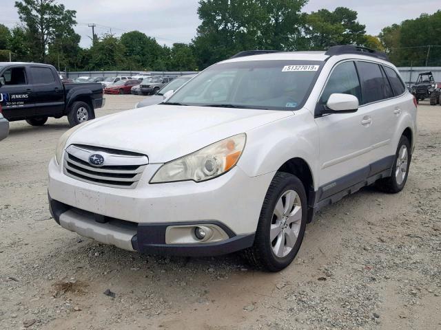 4S4BRBKC6B3420649 - 2011 SUBARU OUTBACK 2. WHITE photo 2