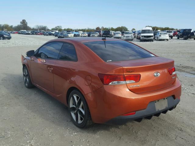 KNAFW6A39A5189463 - 2010 KIA FORTE SX ORANGE photo 3