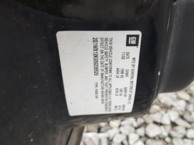 2G1WX12K939236529 - 2003 CHEVROLET MONTE CARL შავი ფოტო 10