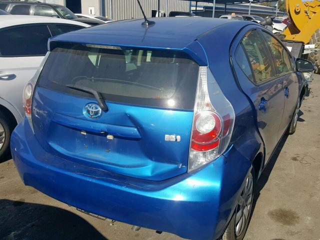 JTDKDTB39C1027976 - 2012 TOYOTA PRIUS C BLUE photo 4