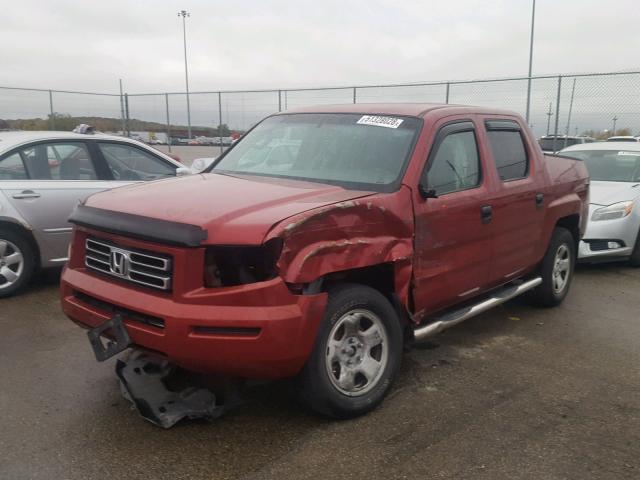 2HJYK16286H531488 - 2006 HONDA RIDGELINE MAROON photo 2