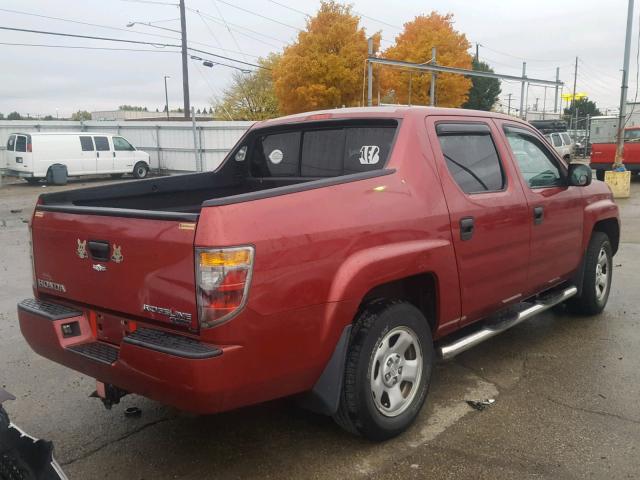 2HJYK16286H531488 - 2006 HONDA RIDGELINE MAROON photo 4