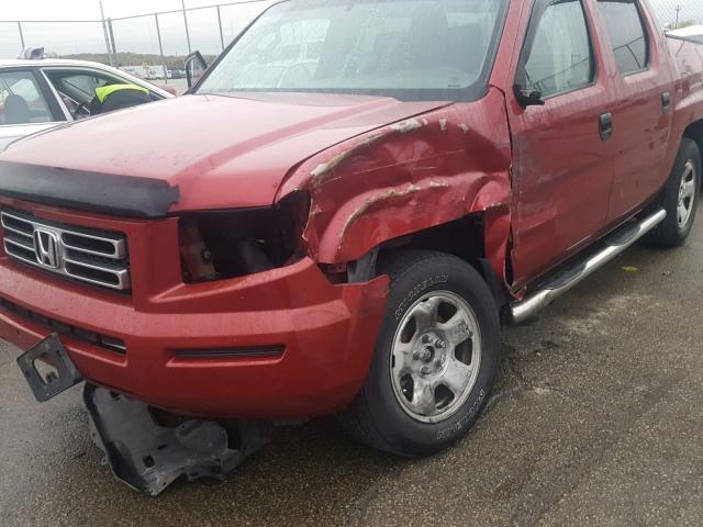 2HJYK16286H531488 - 2006 HONDA RIDGELINE MAROON photo 9