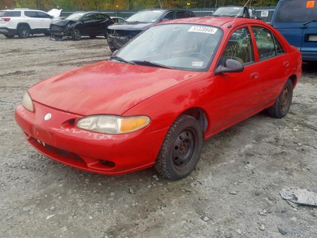 1MEFM10P1XW619777 - 1999 MERCURY TRACER GS RED photo 2