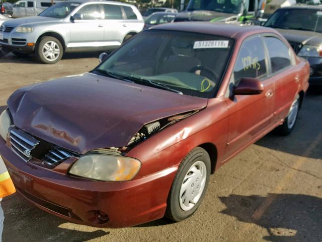 KNAFB121535224191 - 2003 KIA SPECTRA BA BURGUNDY photo 2