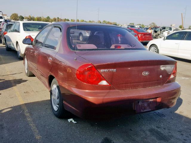 KNAFB121535224191 - 2003 KIA SPECTRA BA BURGUNDY photo 3