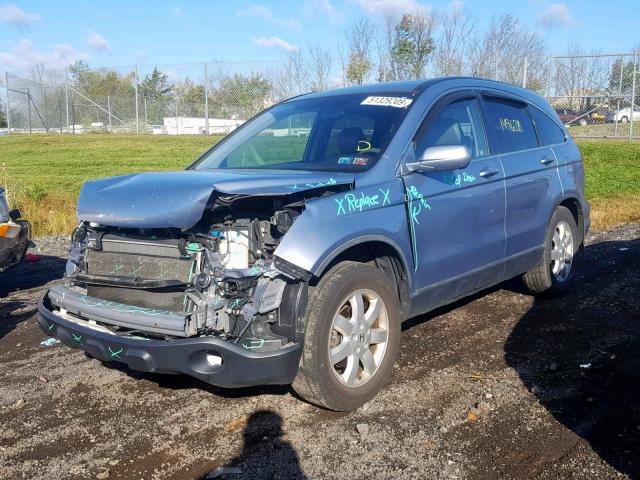 JHLRE48717C004488 - 2007 HONDA CR-V EXL BLUE photo 2