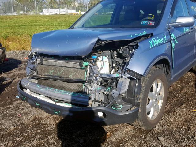 JHLRE48717C004488 - 2007 HONDA CR-V EXL BLUE photo 9