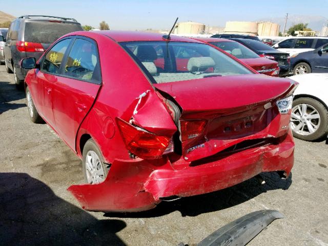 KNAFU4A26D5740308 - 2013 KIA FORTE EX RED photo 3