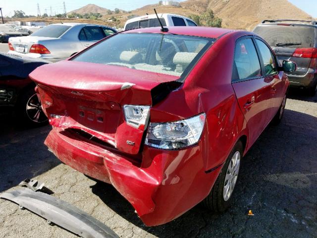 KNAFU4A26D5740308 - 2013 KIA FORTE EX RED photo 4