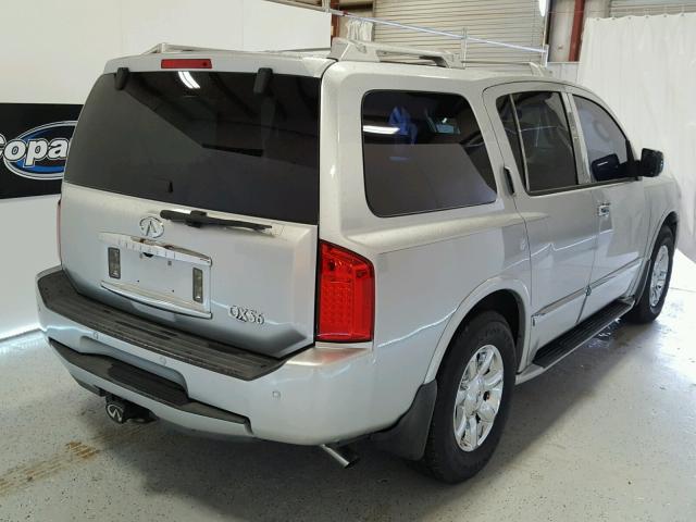 5N3AA08C64N806520 - 2004 INFINITI QX56 SILVER photo 4